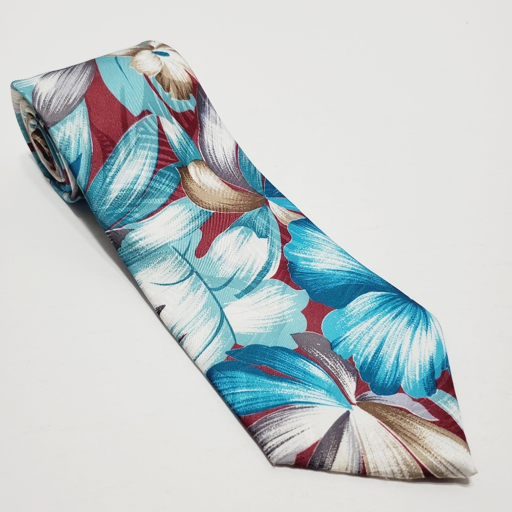 Jazz Multicolor Tropical Floral Pattern Men's Necktie 57x3.75"